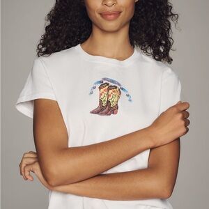 Damson Madder Cowboy Boot Shrunken Tee NWT